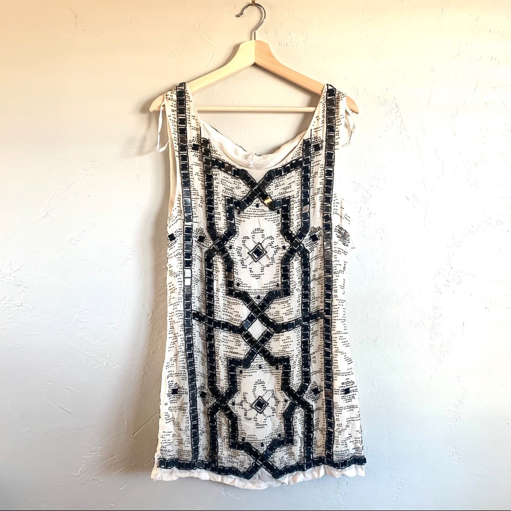 NWOT Free People Speak Easy Sequins Cream Dress - Picture 3 of 7